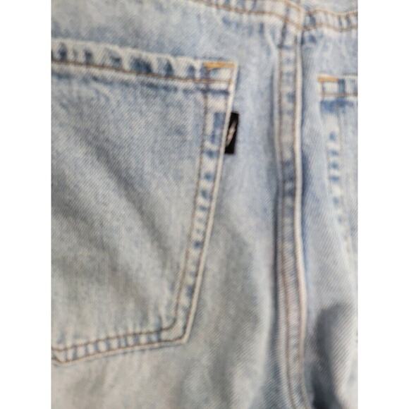 NEON BLONDE Light Blue Straight Leg Jeans with Leopard Detail - Picture 14 of 15